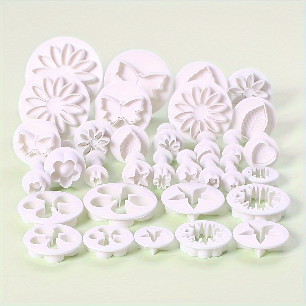 33pcs Set, Butterfly Flower Love Leaf Mold Set