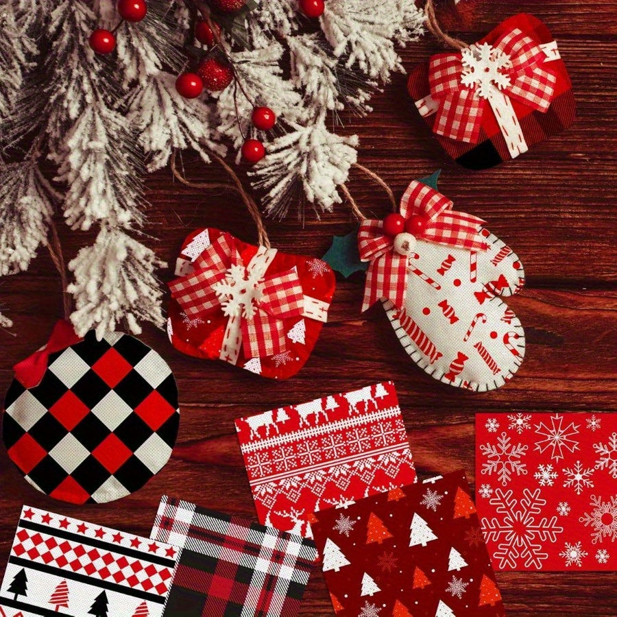 100 Pre-Cut Squares Christmas Fabric