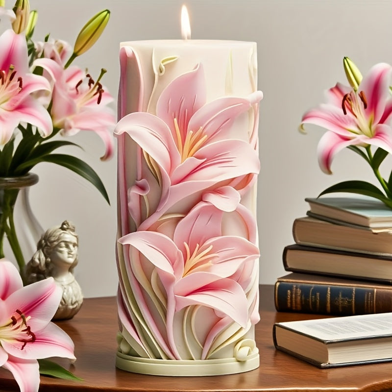 Elegant White Silicone Tulip Lily Mold for DIY Candles