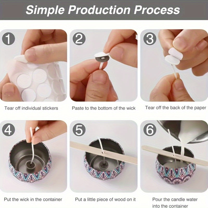 310pcs Wick Set, 1/3/6/8 Inch With 10 Holders And 100 Labels