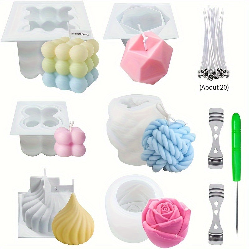 6pcs Silicone Candle Mold Set for Candle Making