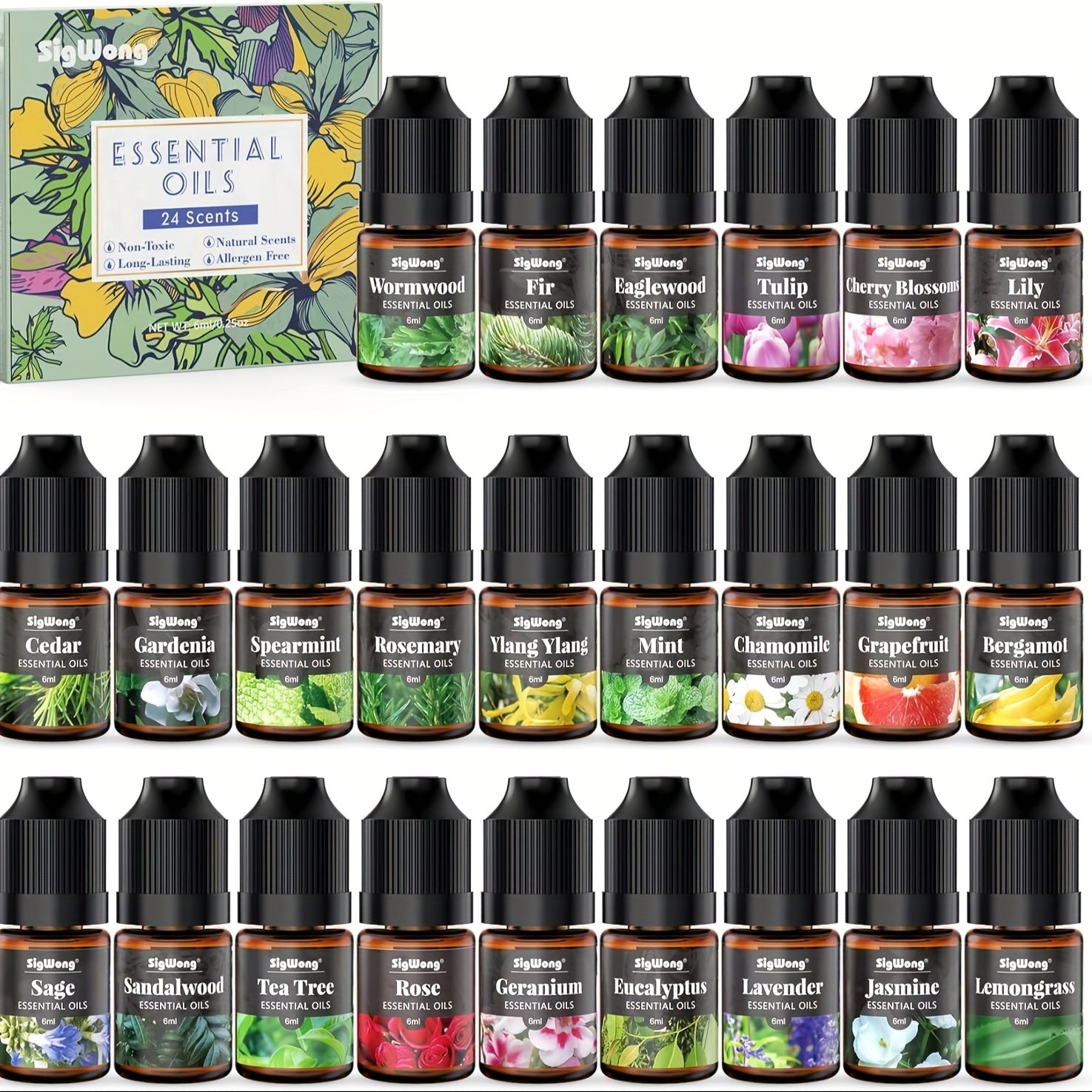 Essential Oils Set, 24 Scents Fragrance Oil for Candle Soap Making