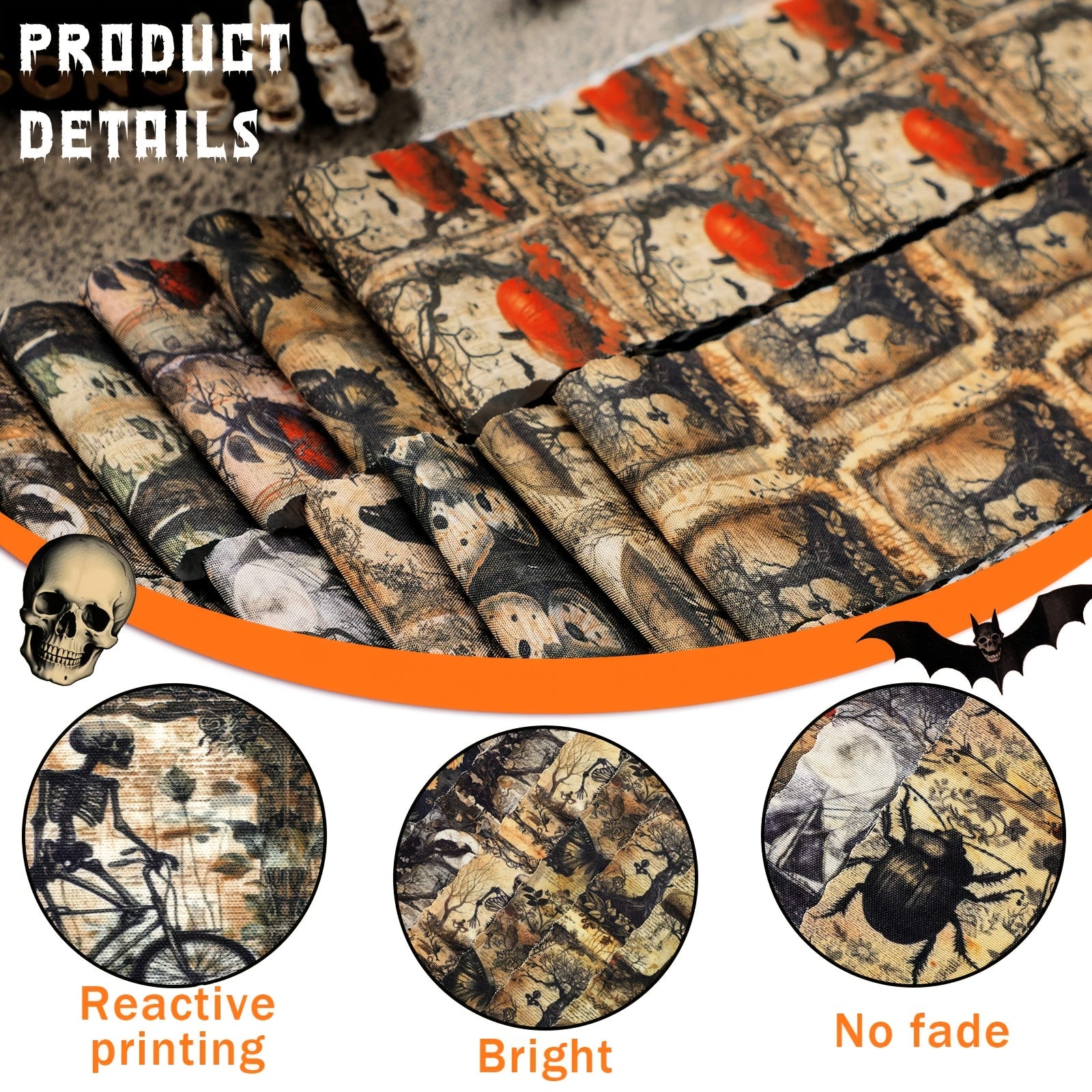 100pcs Vintage Halloween Quilting Jellyroll