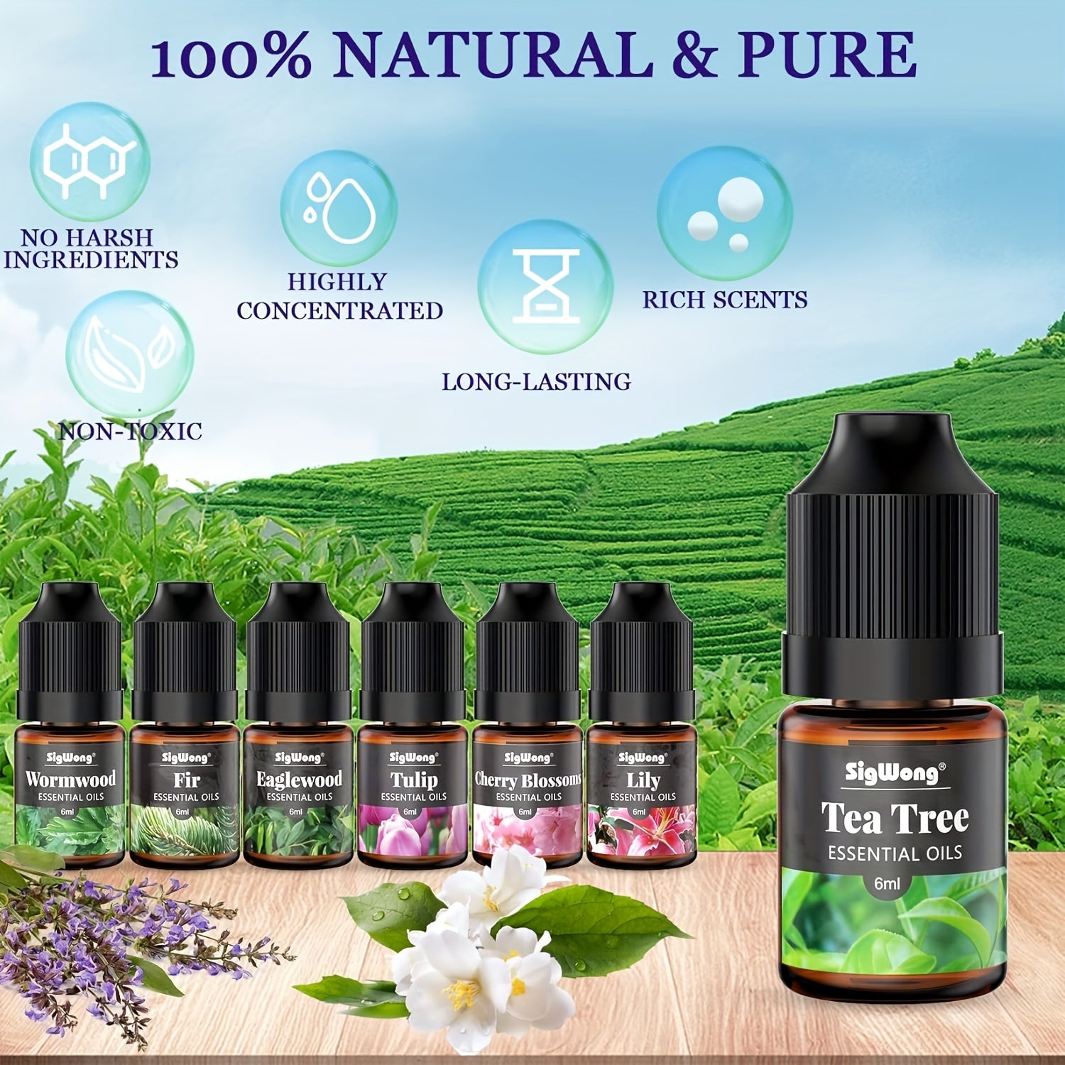 Essential Oils Set, 24 Scents Fragrance Oil for Candle Soap Making