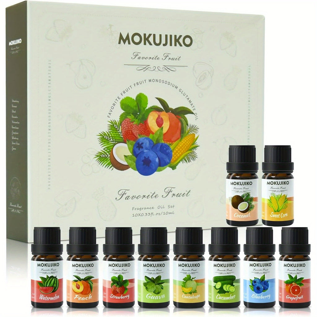Fruity Essential Oil Set, 10x0.34oz Fragrance Oil