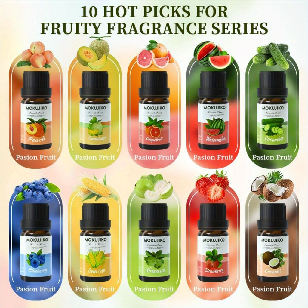 Fruity Essential Oil Set, 10x0.34oz Fragrance Oil