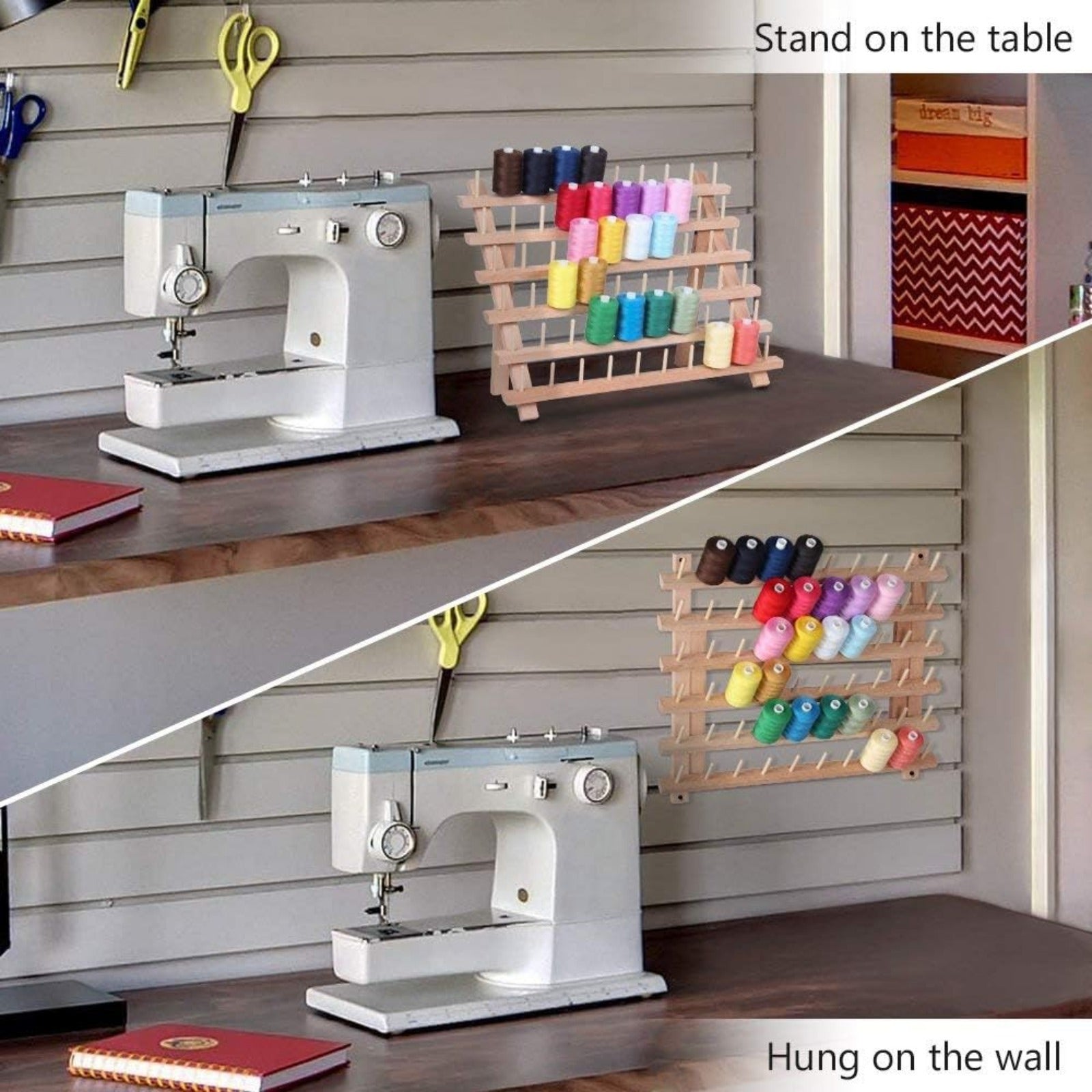 2 Pack 60-Spool Sewing Thread Holder Rack