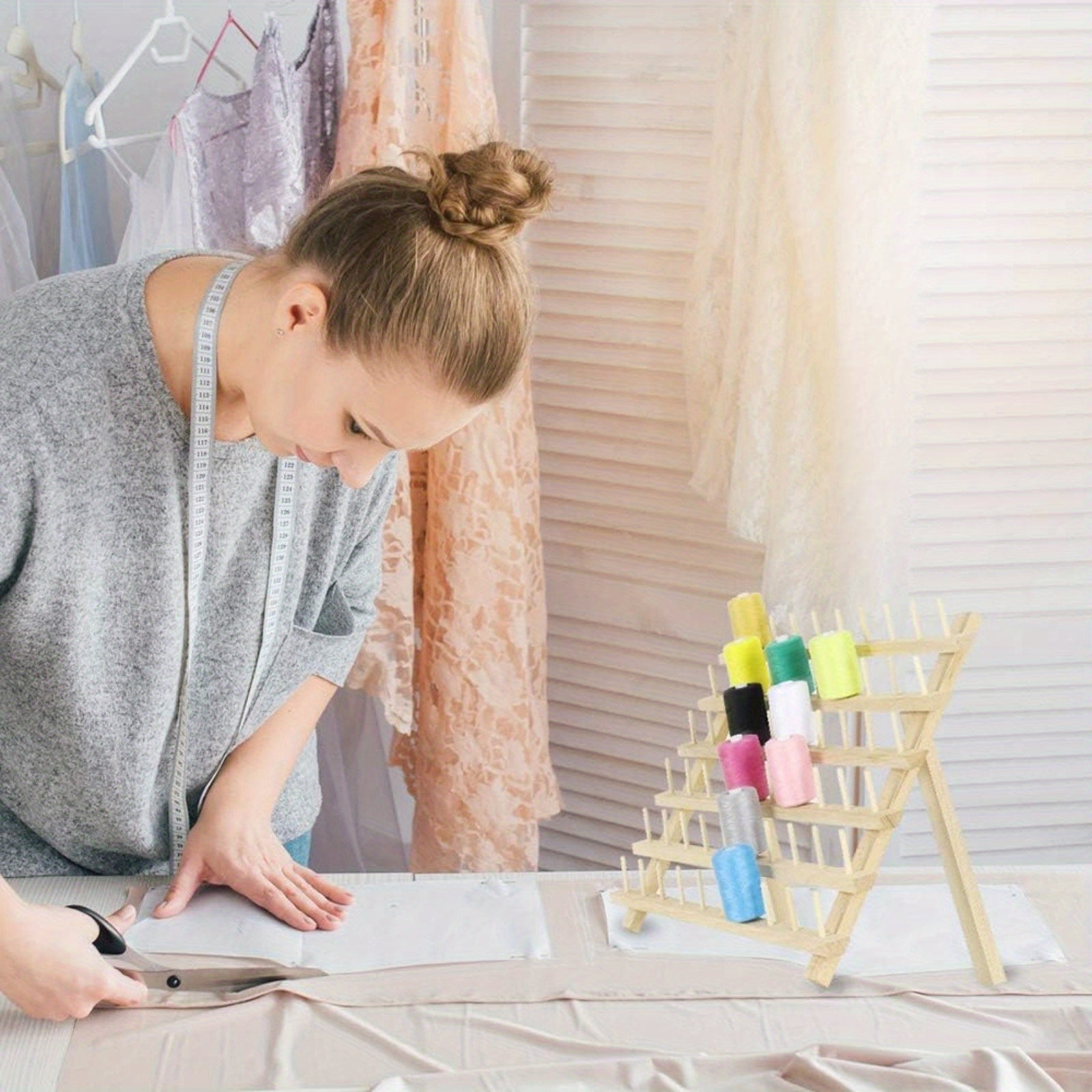 2 Pack 60-Spool Sewing Thread Holder Rack