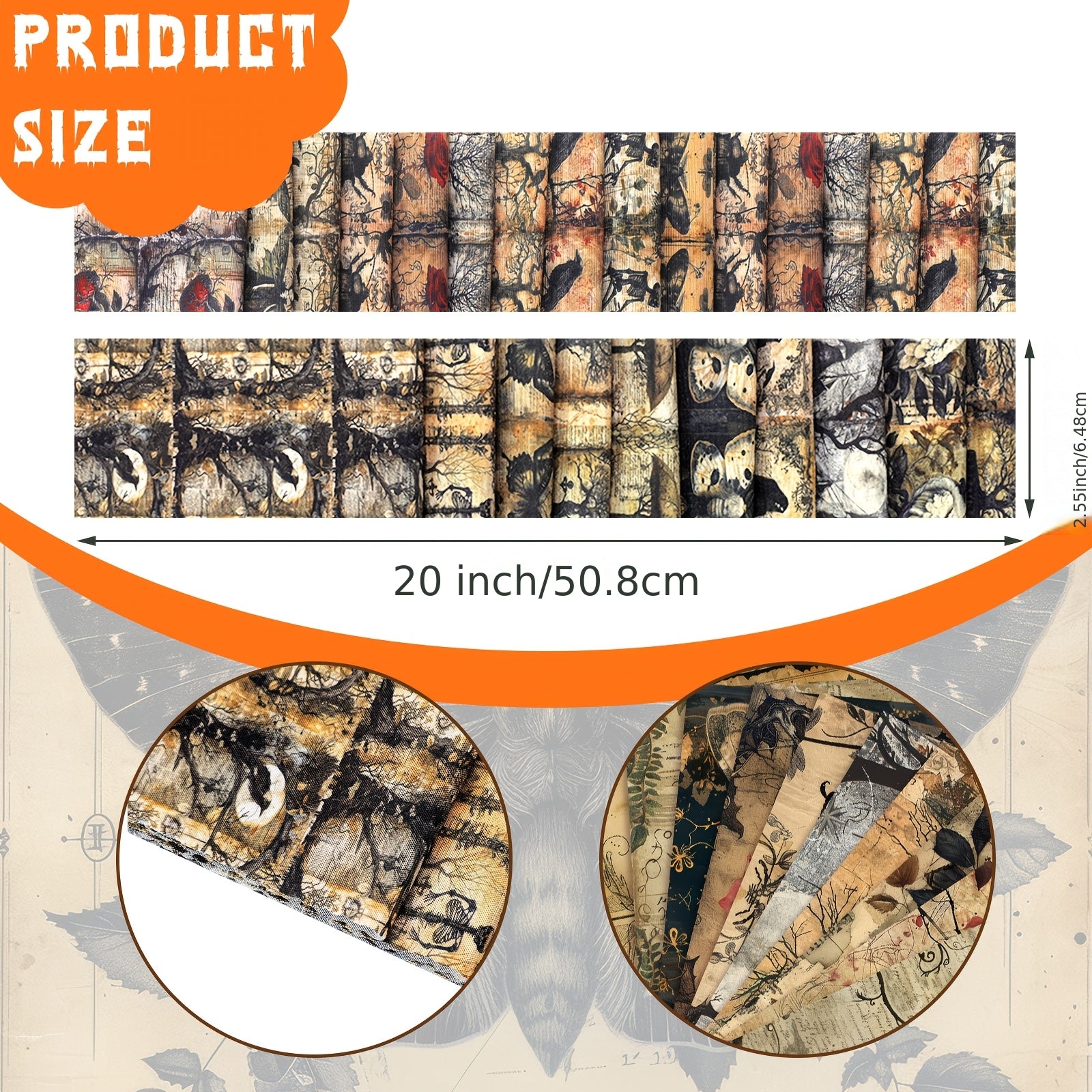 100pcs Vintage Halloween Quilting Jellyroll