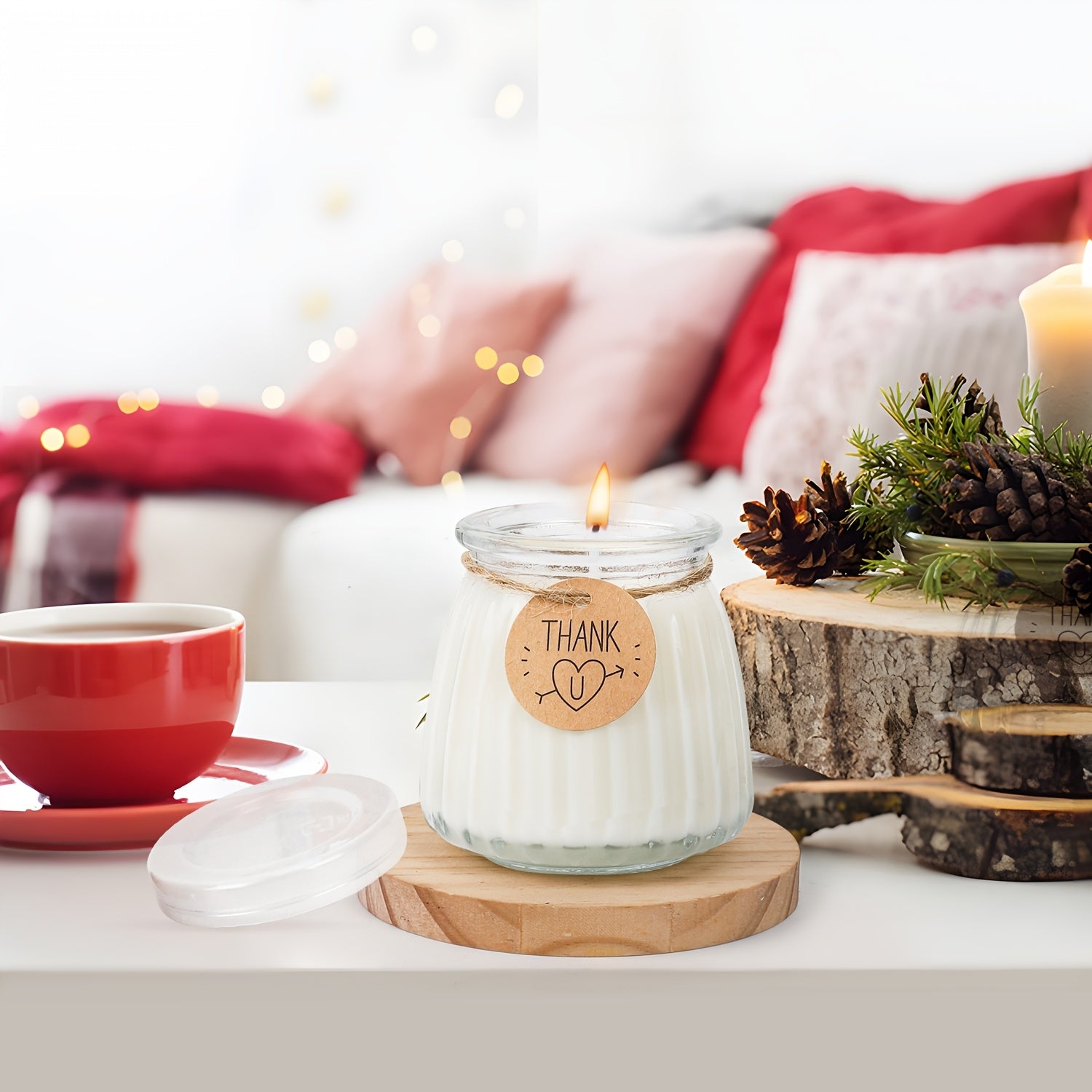 BlingFun 4pcs Mason Jar Candle Making Kit with Lids