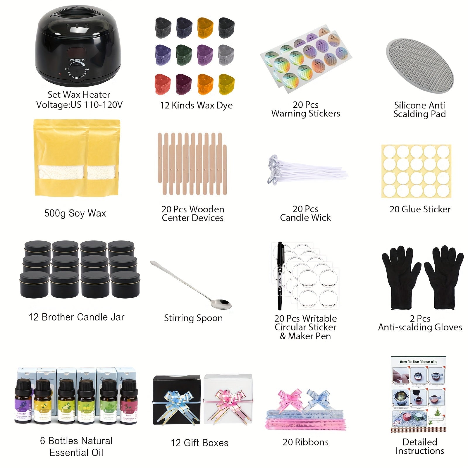 Candle Making Kit for Adults with Hot Plate