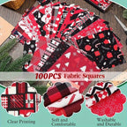 100 Pre-Cut Squares Christmas Fabric
