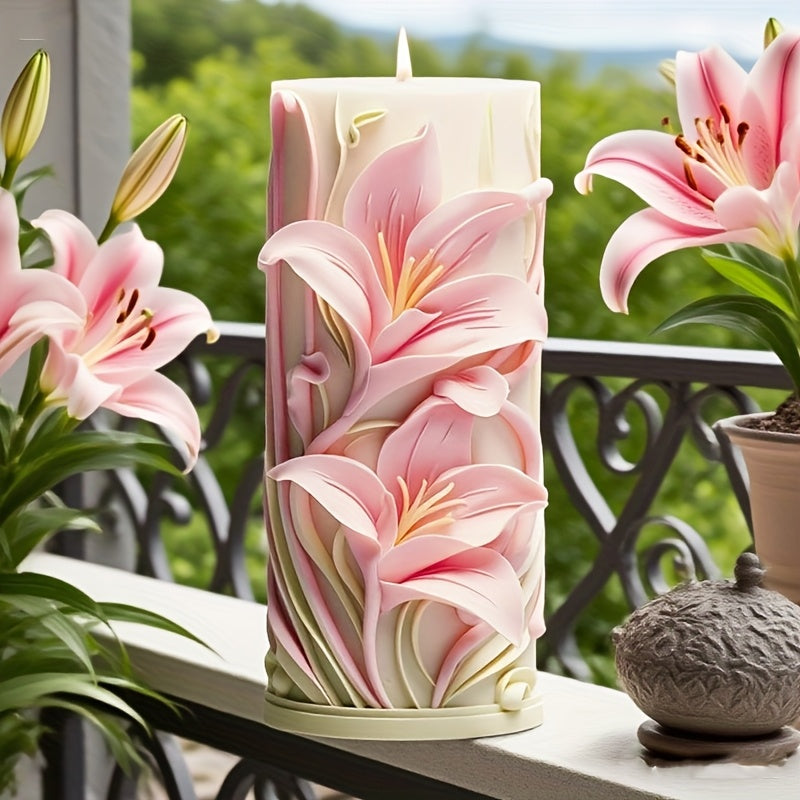 Elegant White Silicone Tulip Lily Mold for DIY Candles