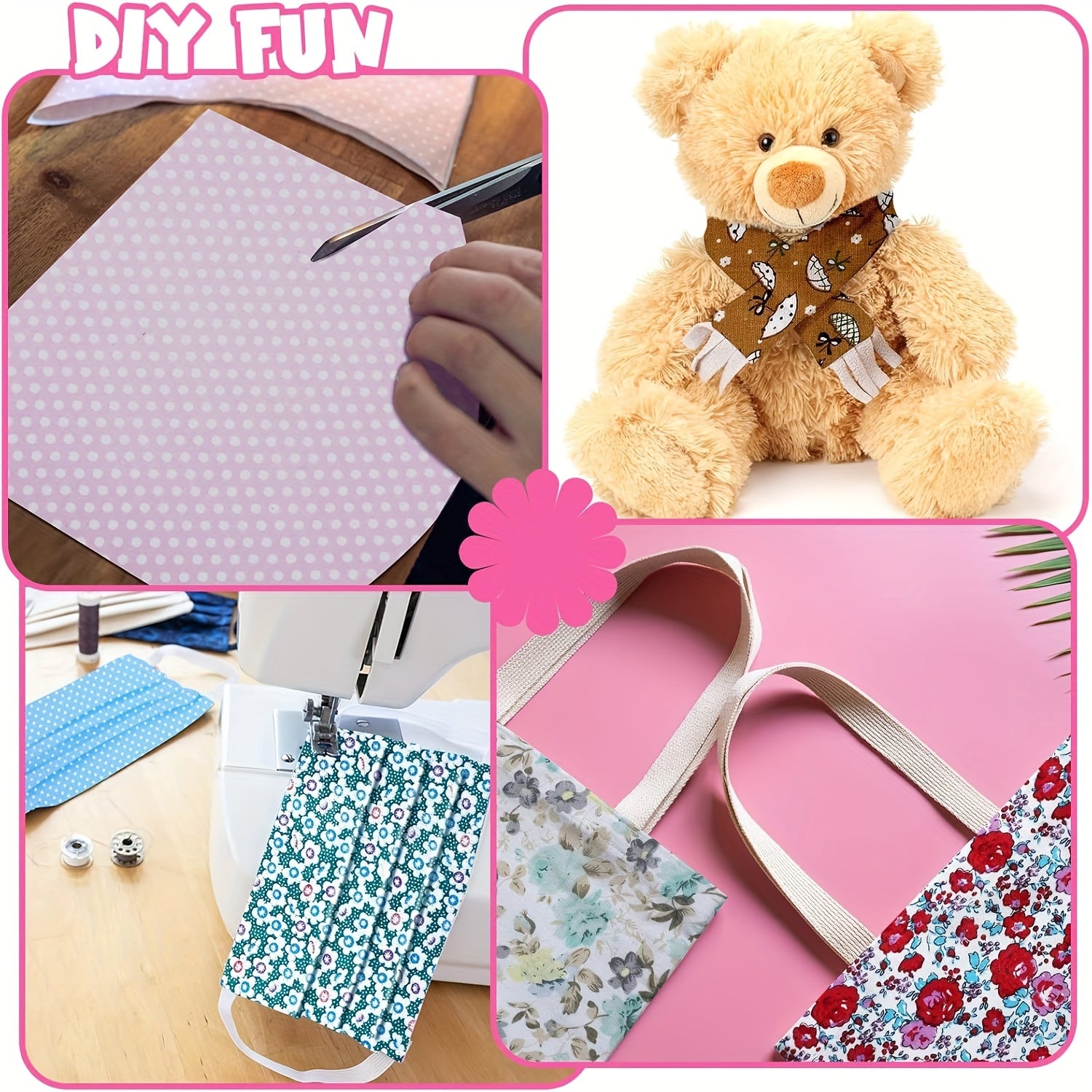 100pcs 10x10 Inch Cotton Fabric Squares