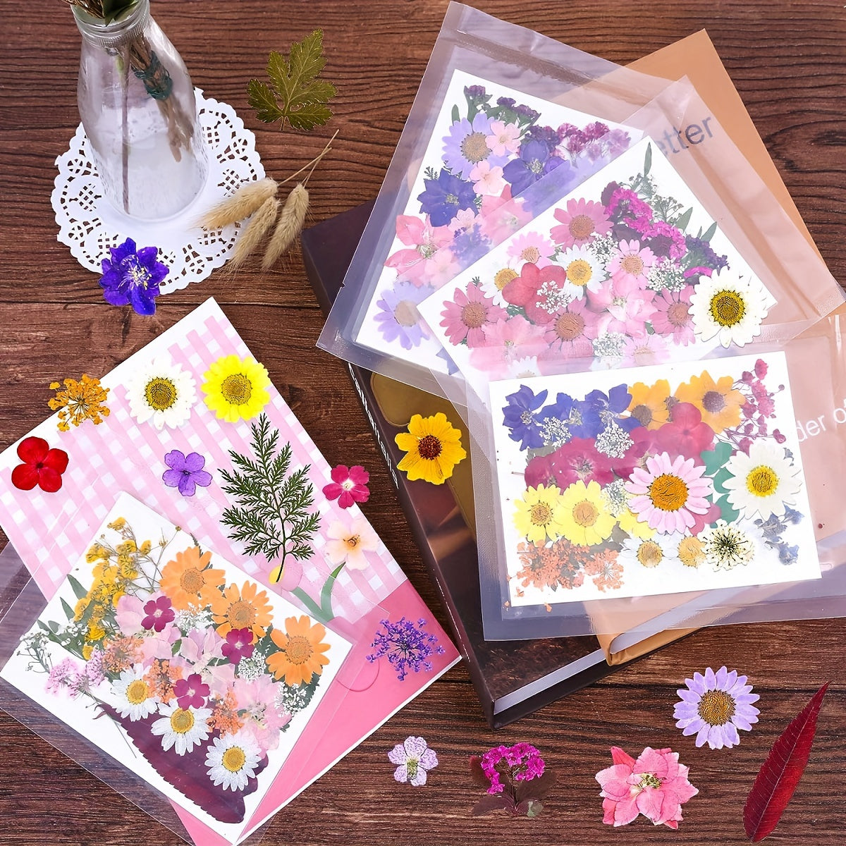 140pcs Premium Pressed Dried Flower Kit