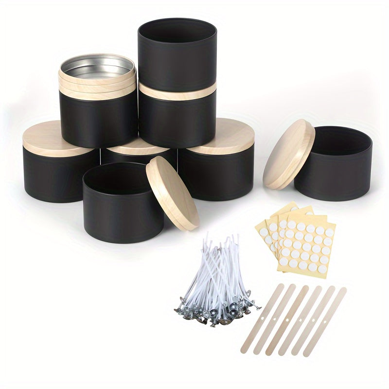 42pcs/6Set Black Candle Tins