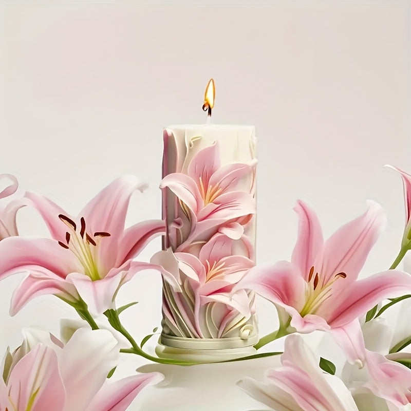 Elegant White Silicone Tulip Lily Mold for DIY Candles