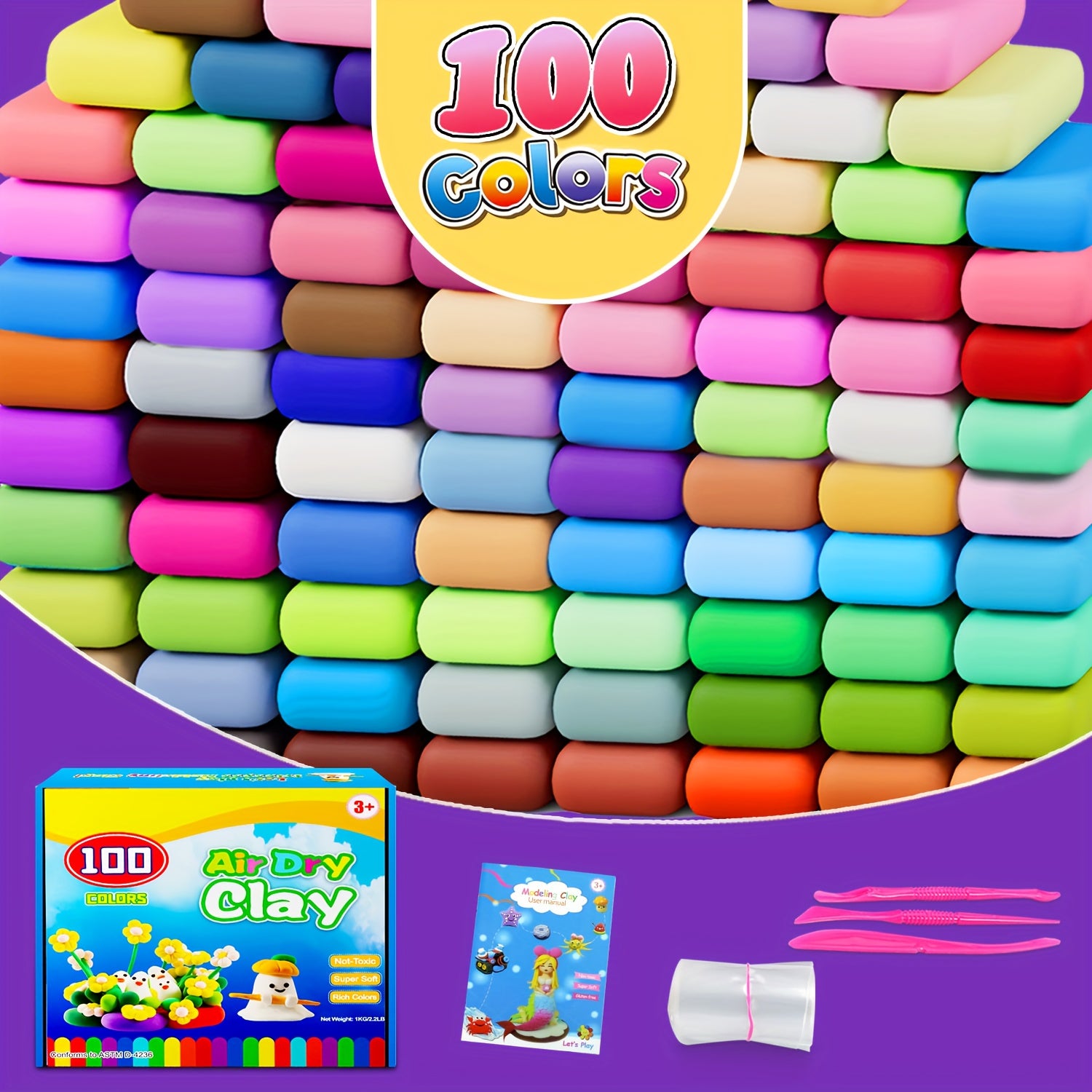 100 Colors Air Dry Clay