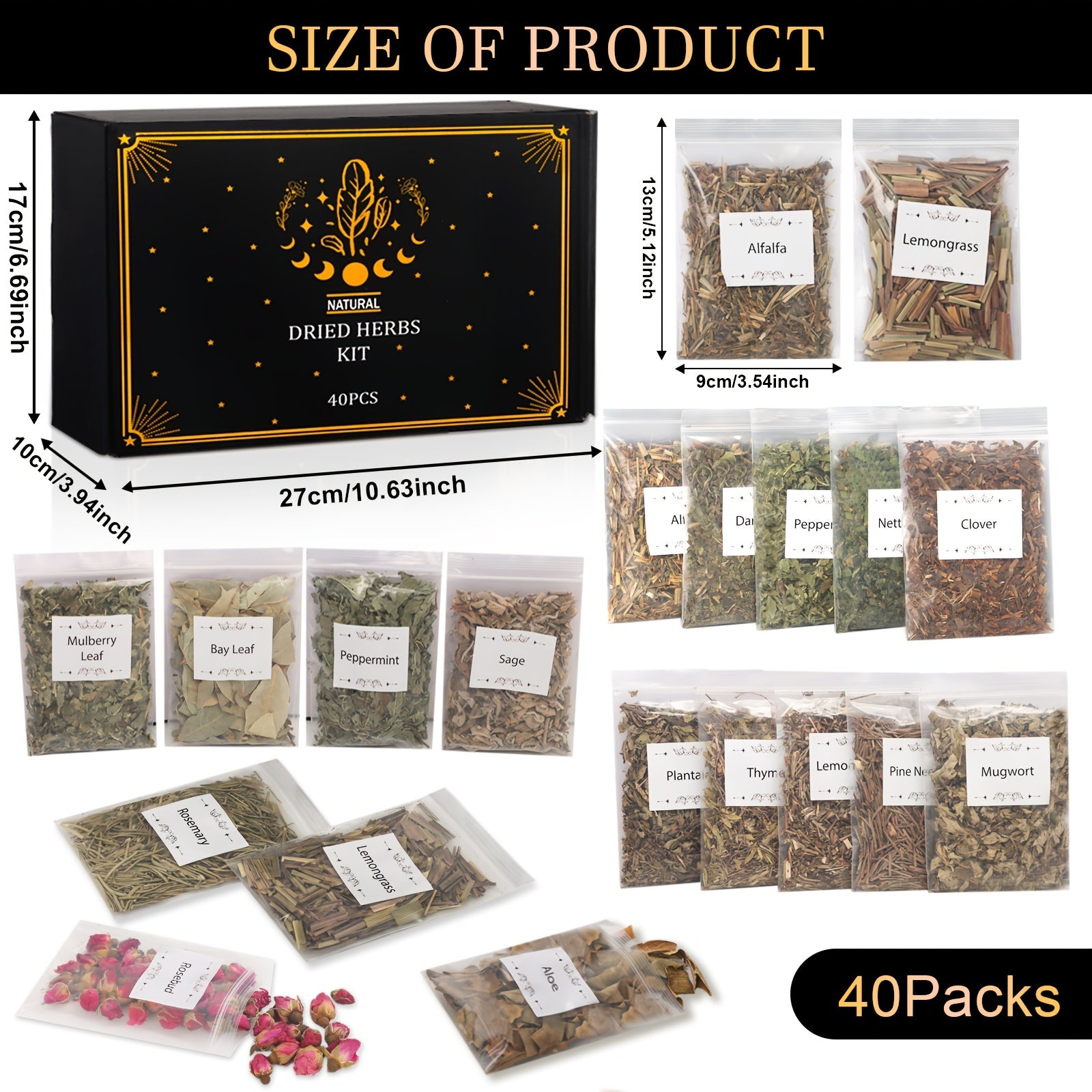 Set Of 40 Dried Herbs