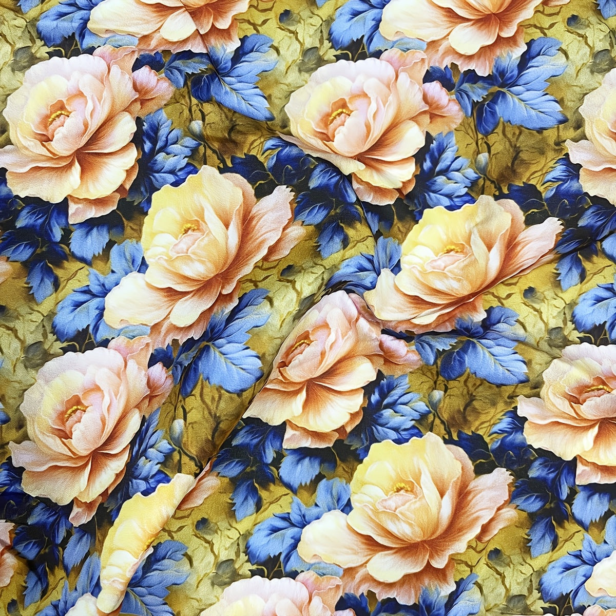 1 Yard Elegant Peony Floral Fabric