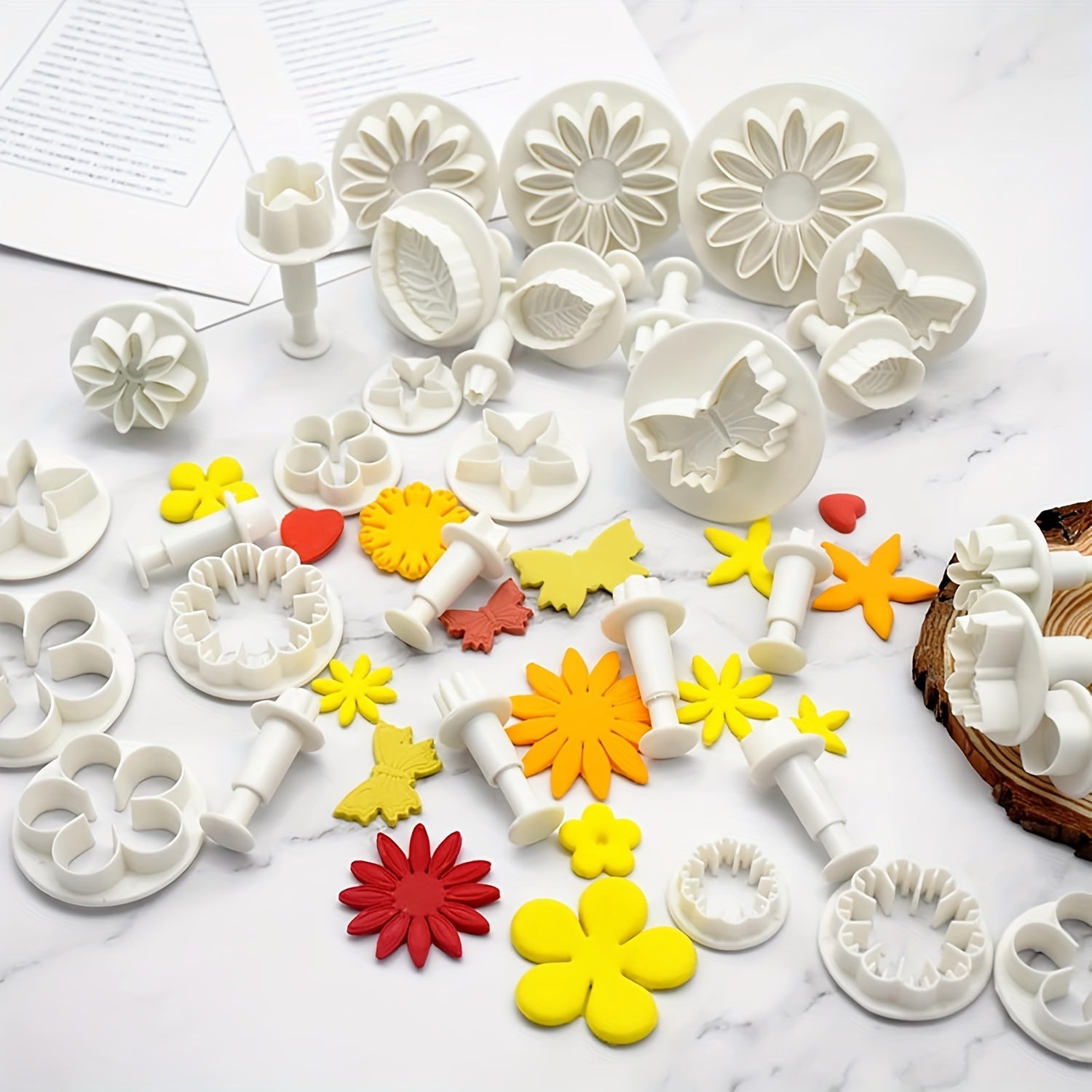 33pcs Set, Butterfly Flower Love Leaf Mold Set