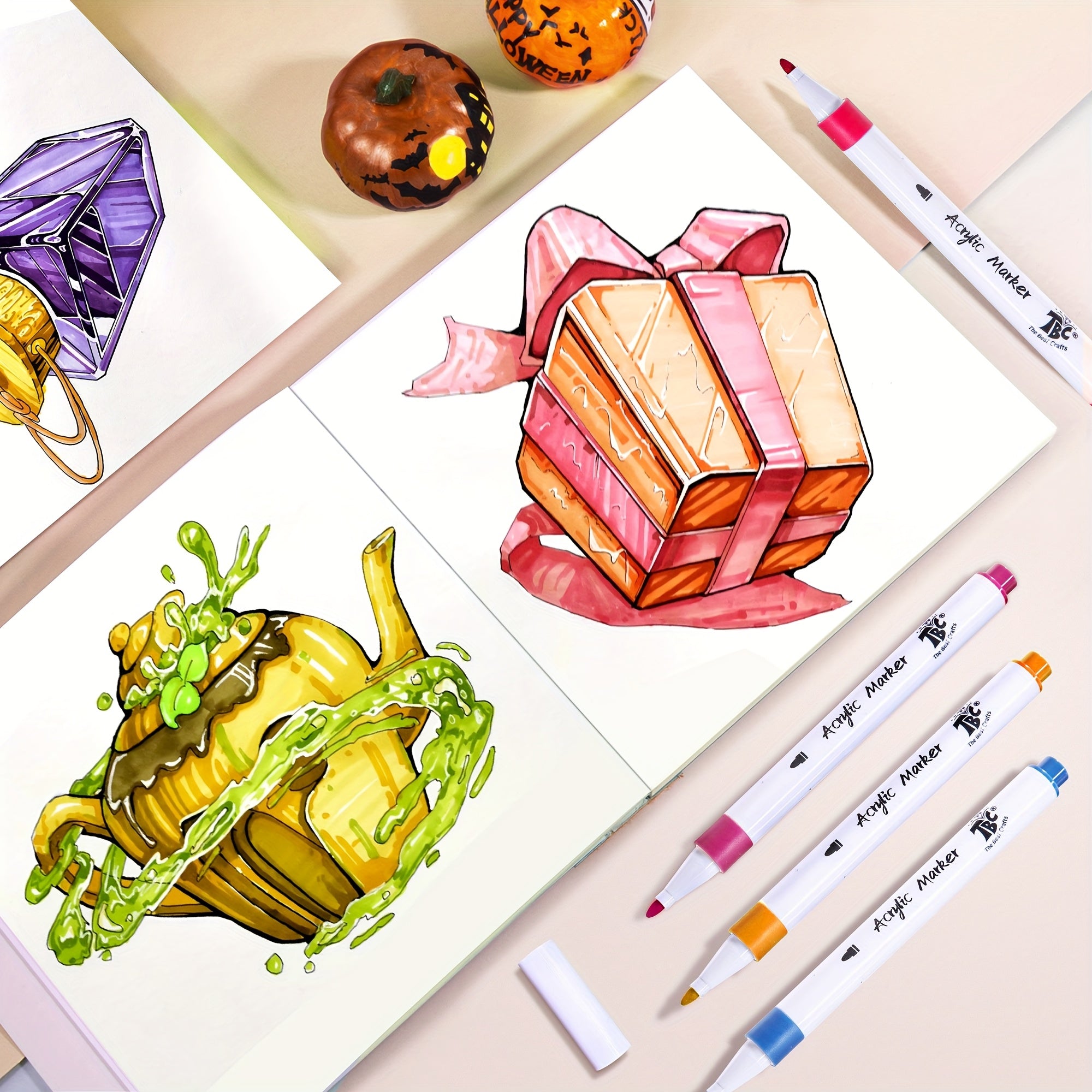 TBC The Best Crafts 120 Colors Acrylic Paint Markers