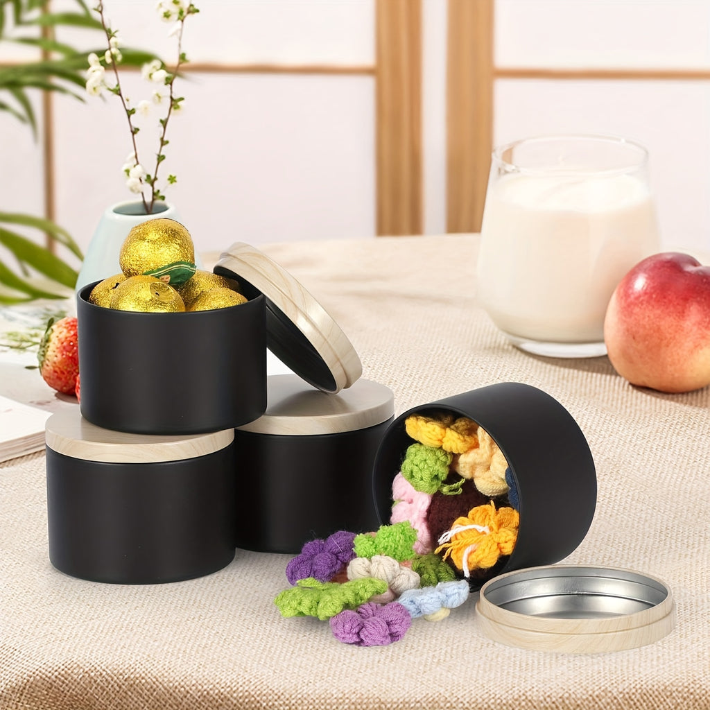 42pcs/6Set Black Candle Tins