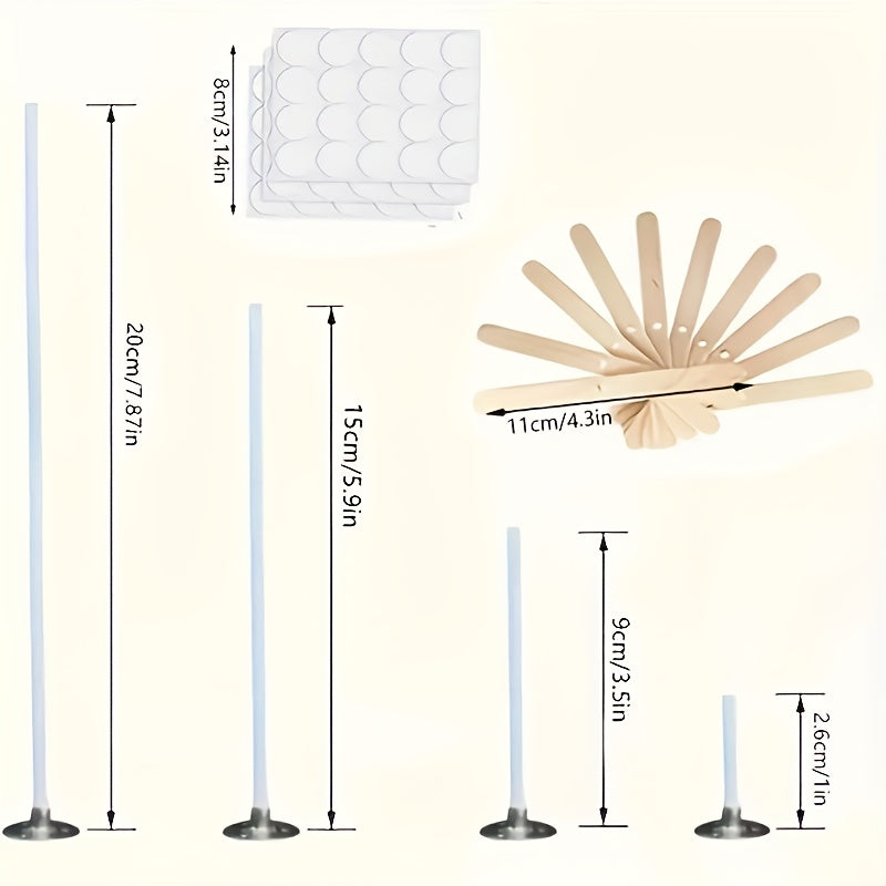 310pcs Wick Set, 1/3/6/8 Inch With 10 Holders And 100 Labels