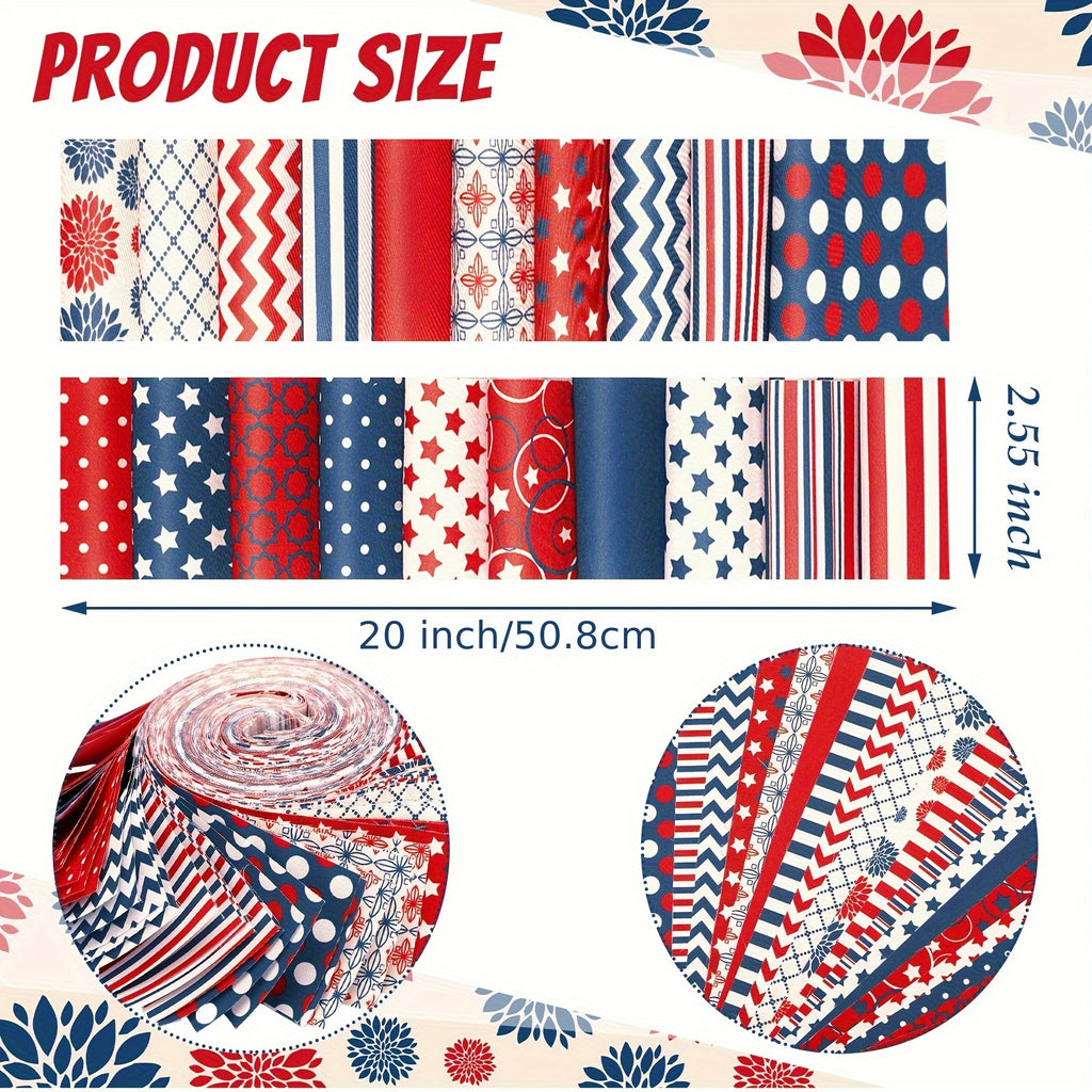 100pcs Patriotic Quilting Fabric Roll