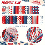 100pcs Patriotic Quilting Fabric Roll