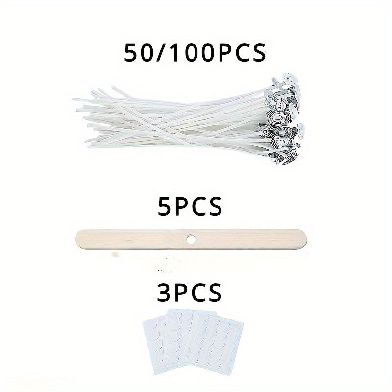 50/100pcs Value Pack Cotton Candle Wicks