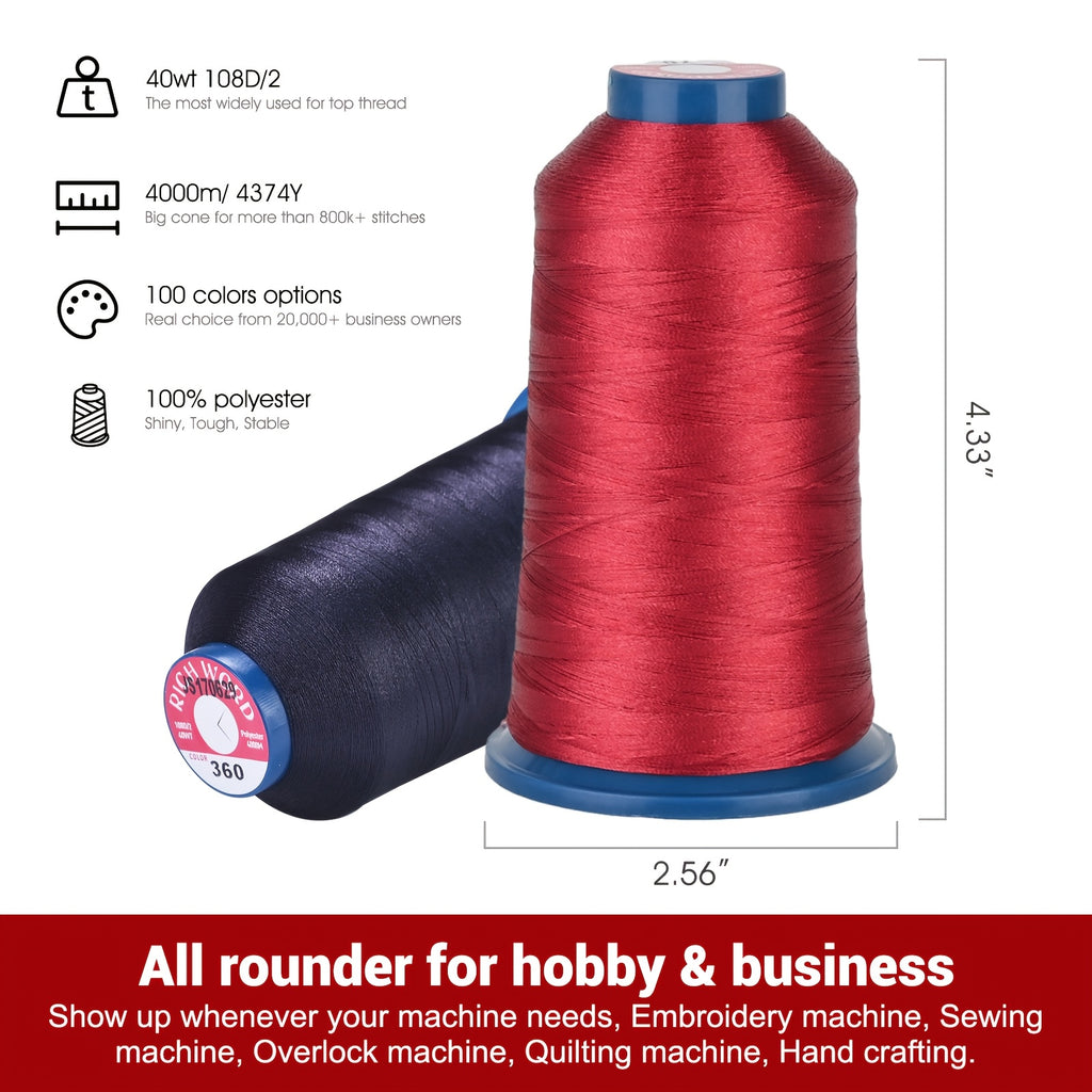 40 Colors 100% Polyester Embroidery Sewing Thread Combo