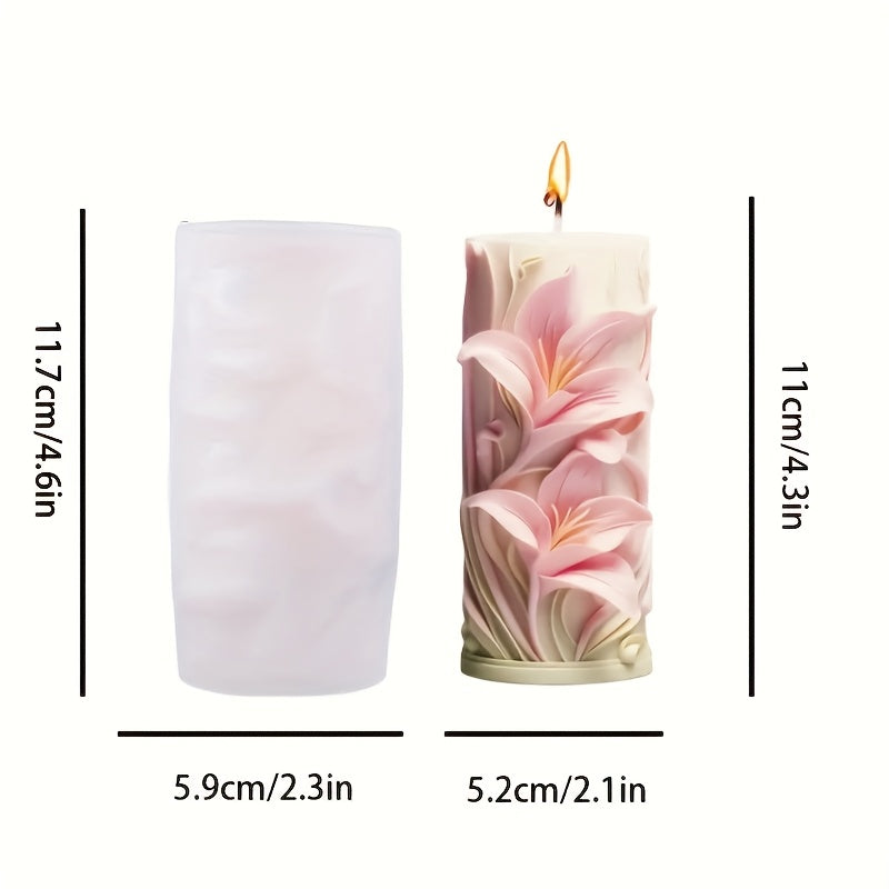 Elegant White Silicone Tulip Lily Mold for DIY Candles