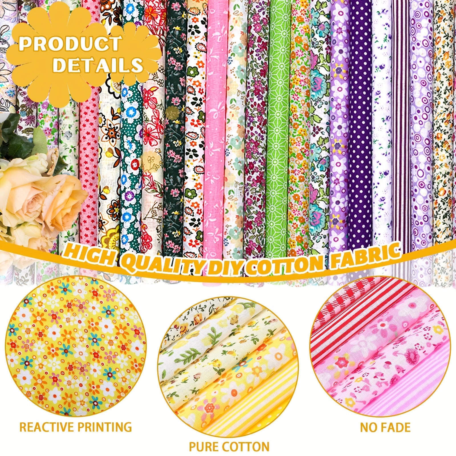 100 Pcs Cotton Fabric Bundle