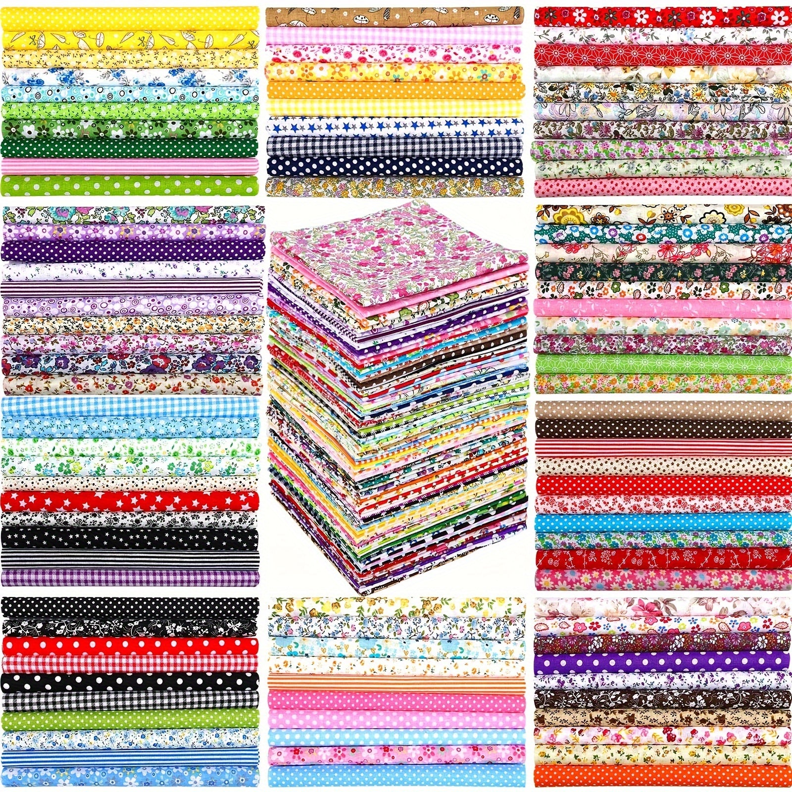 100 Pcs Cotton Fabric Bundle