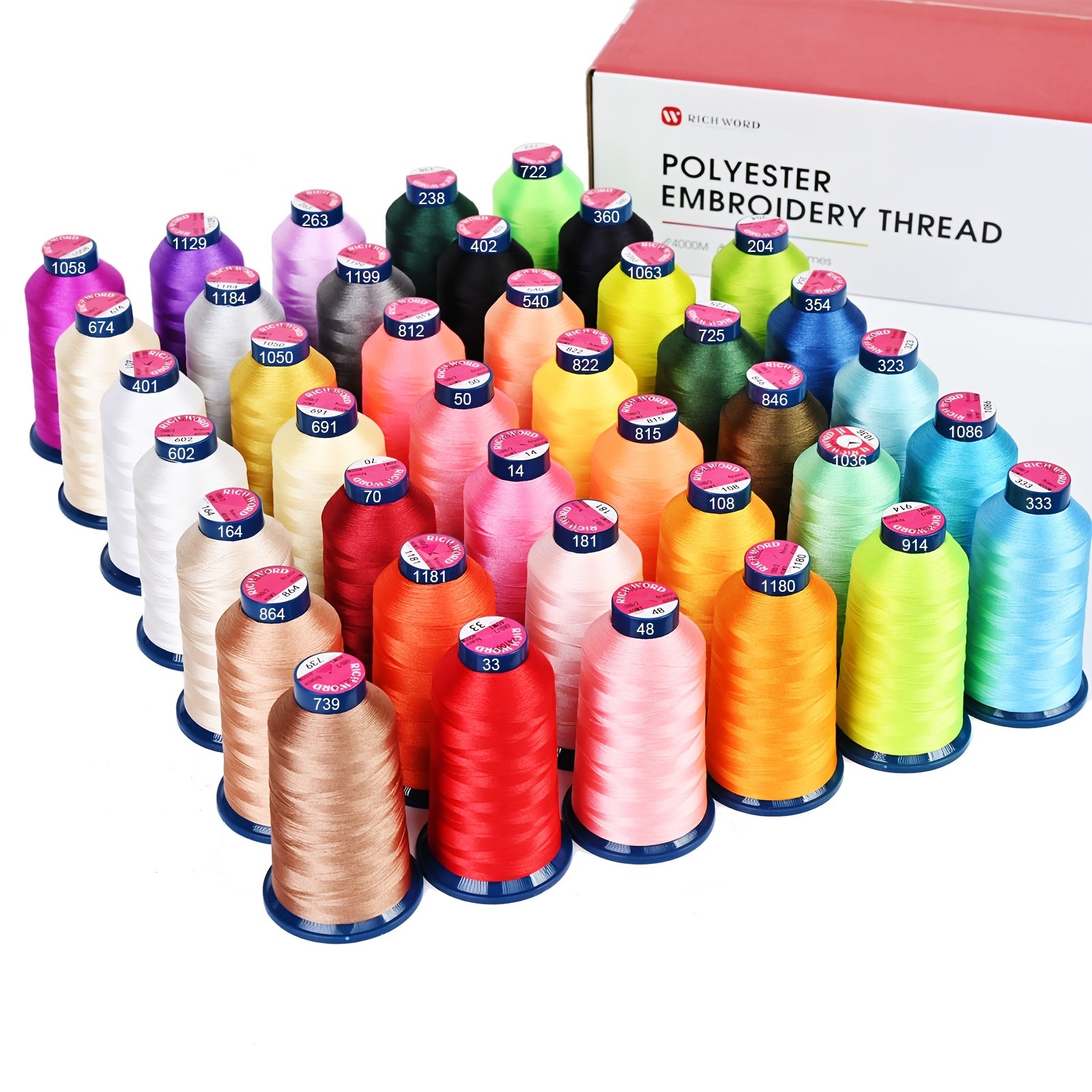 40 Colors 100% Polyester Embroidery Sewing Thread Combo