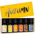 6x0.34oz Autumn Essential Oils for Diffusers for Home
