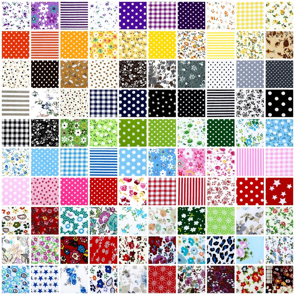 100pcs Fabric Squares, 10x10 Inches