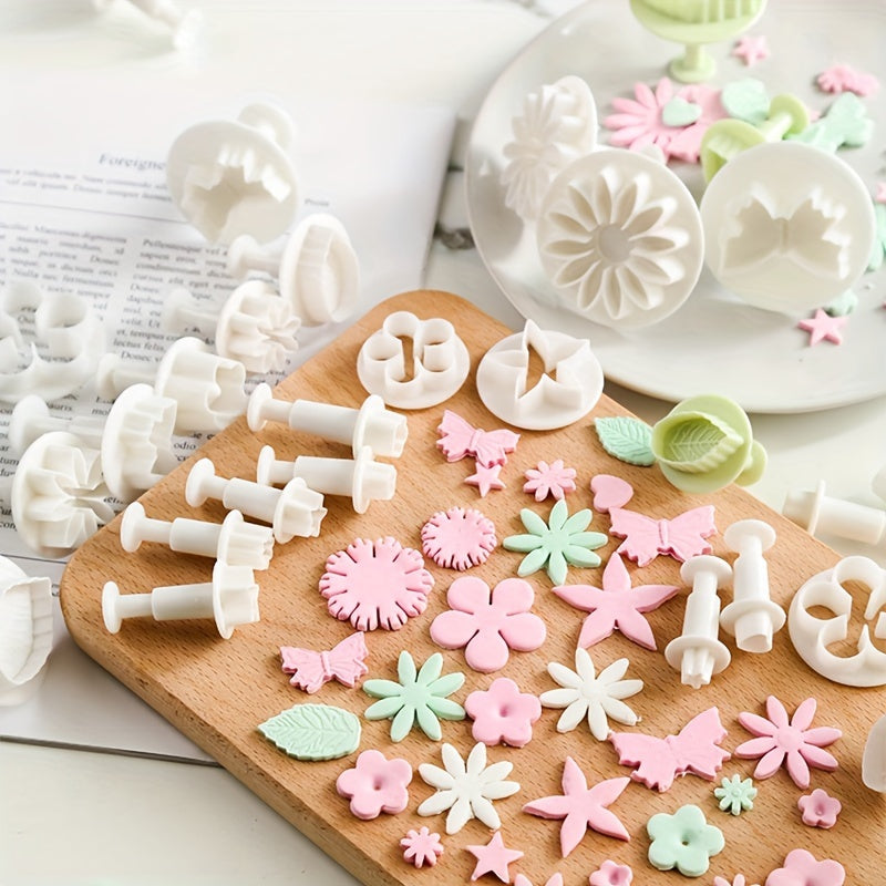 33pcs Set, Butterfly Flower Love Leaf Mold Set