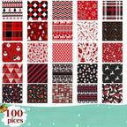 100 Pre-Cut Squares Christmas Fabric