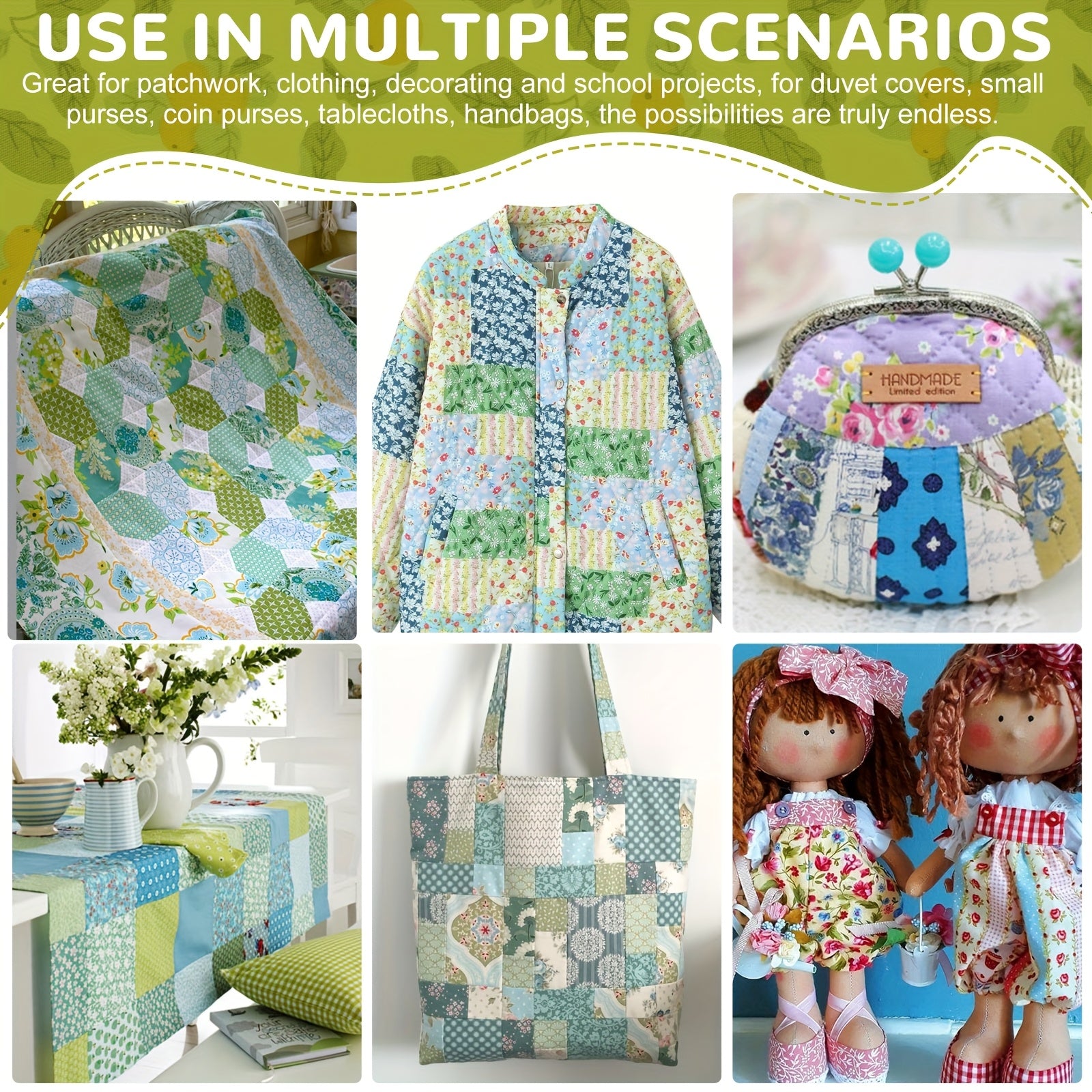 70pcs 10x10inch Cotton Fabric Square