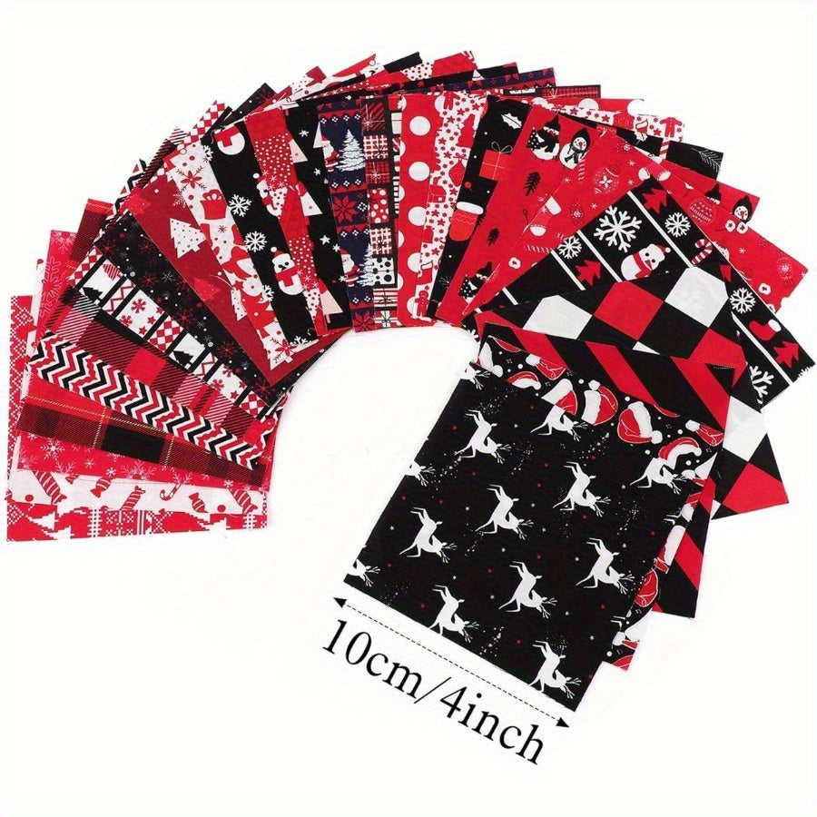 100 Pre-Cut Squares Christmas Fabric