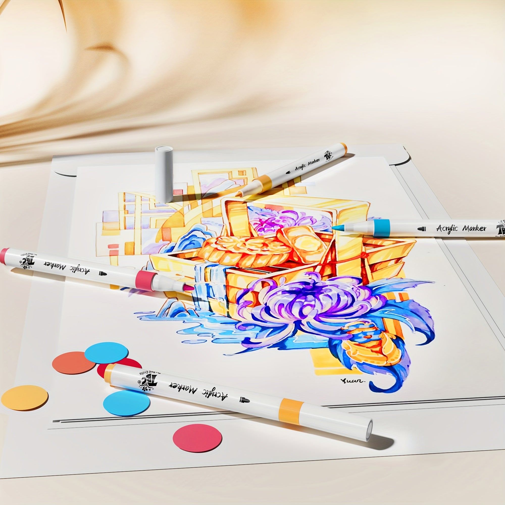 TBC The Best Crafts 120 Colors Acrylic Paint Markers