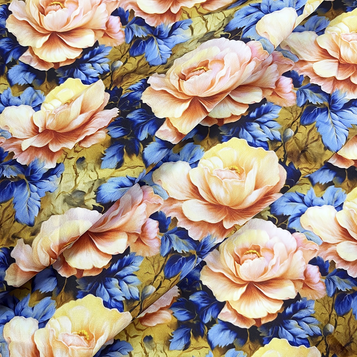 1 Yard Elegant Peony Floral Fabric