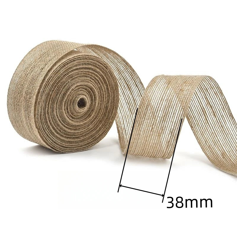 10M/Roll 6mm-50mm Natural Jute Burlap Ribbon