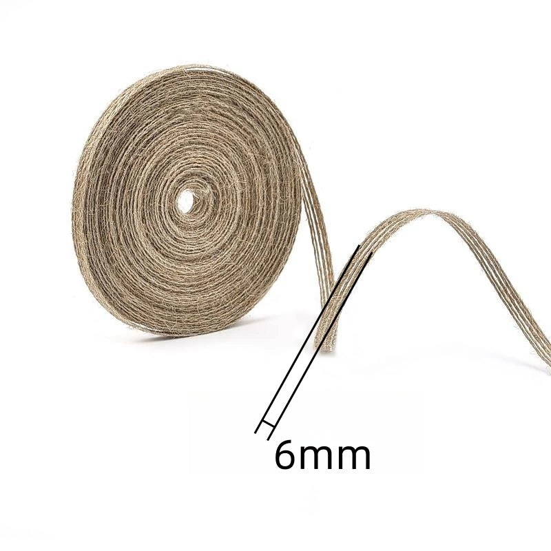 10M/Roll 6mm-50mm Natural Jute Burlap Ribbon