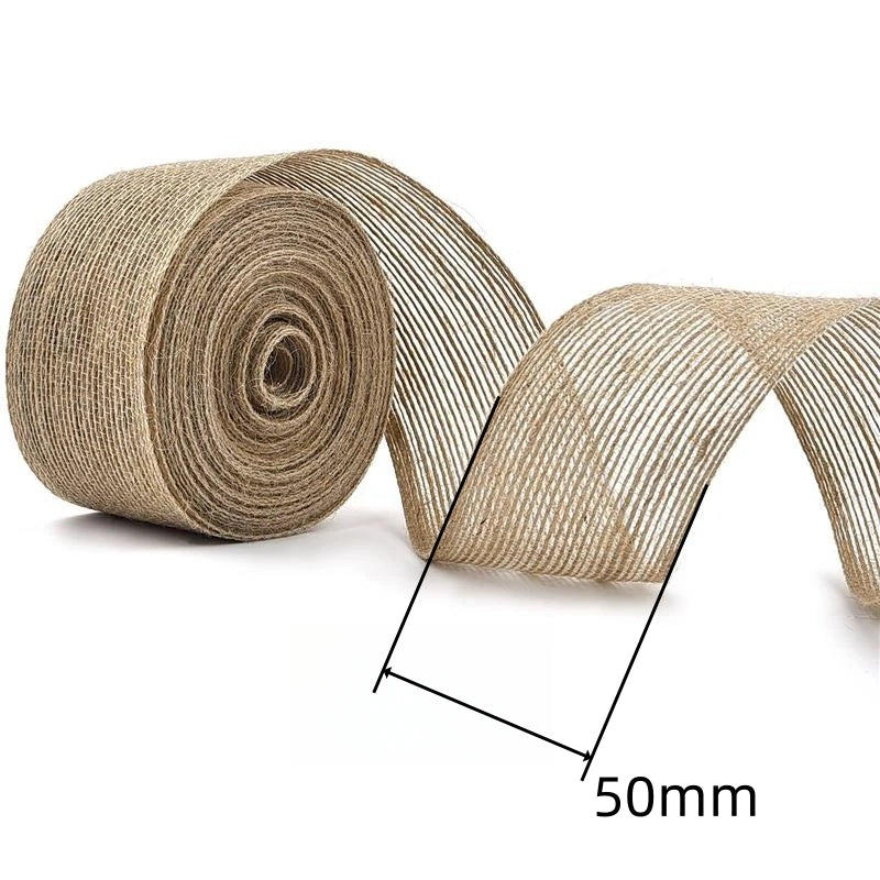 10M/Roll 6mm-50mm Natural Jute Burlap Ribbon