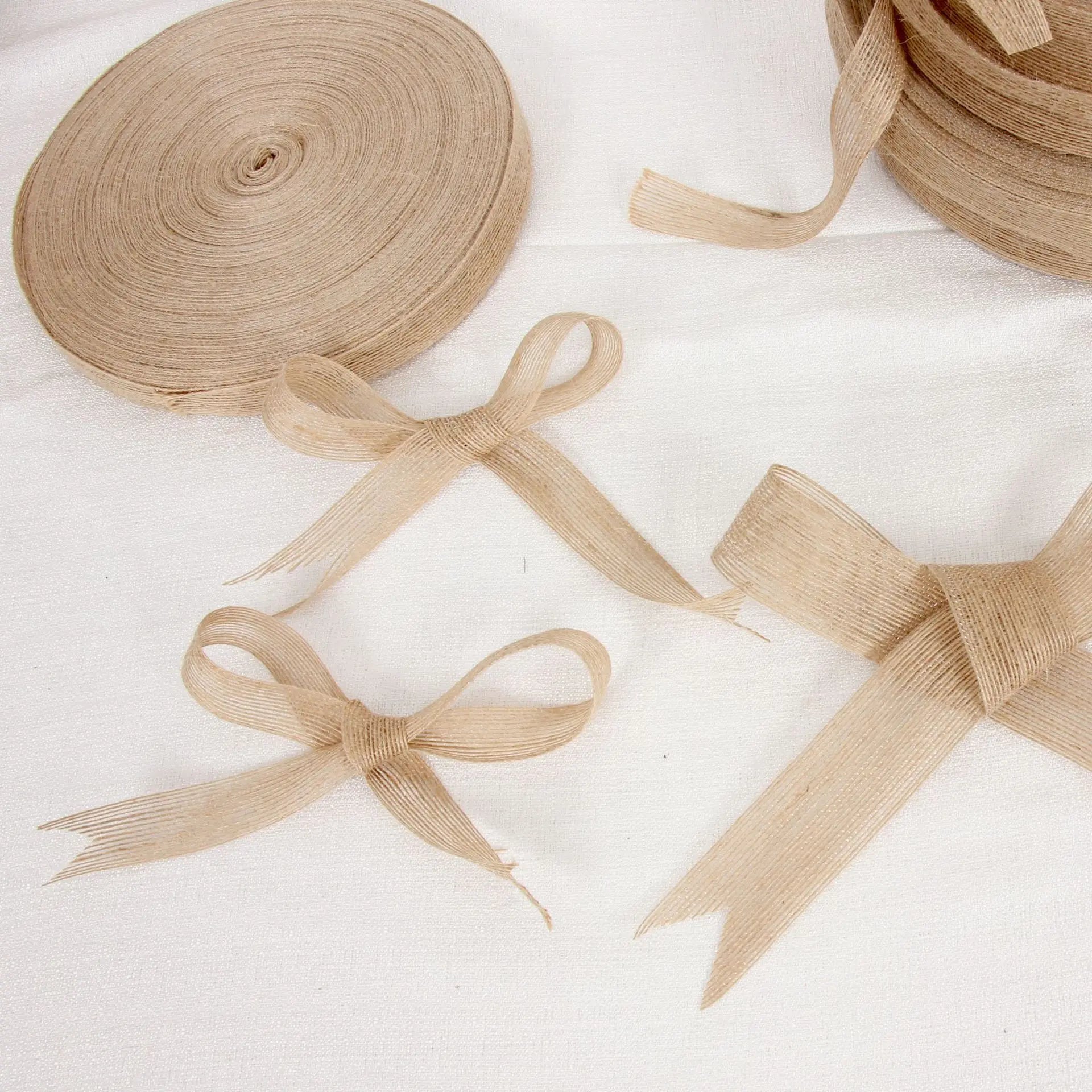 10M/Roll 6mm-50mm Natural Jute Burlap Ribbon