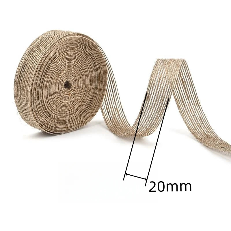 10M/Roll 6mm-50mm Natural Jute Burlap Ribbon