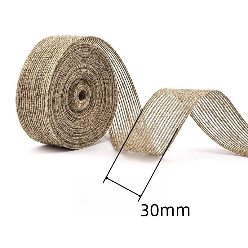 10M/Roll 6mm-50mm Natural Jute Burlap Ribbon